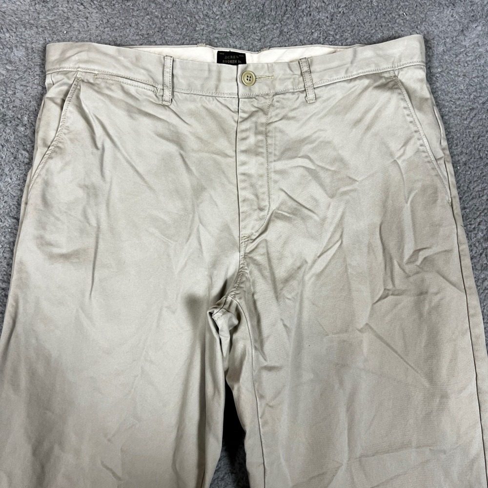 J Crew Chino Pants Mens 35x32 Broken In Khaki‎ Chino Cotton Casual Formal 1040